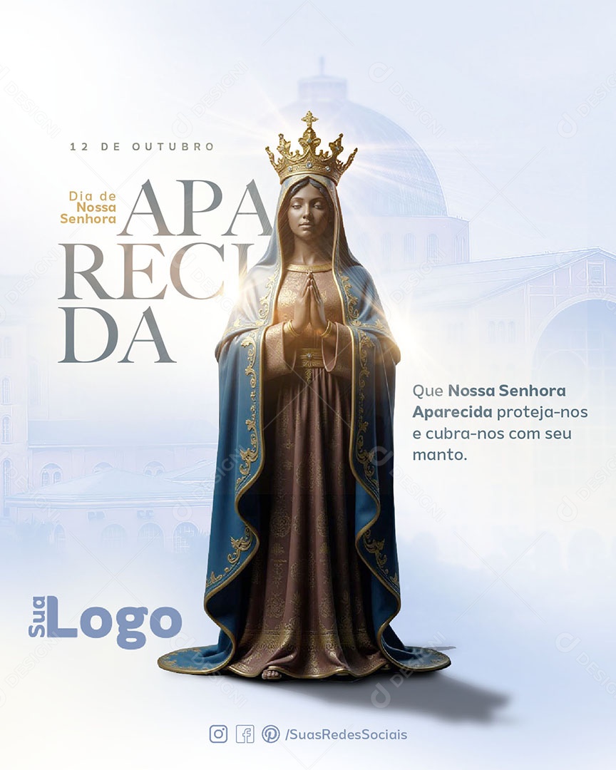 Social Media Dia de Nossa Senhora de Aparecida 12 de Outubro PSD Editável