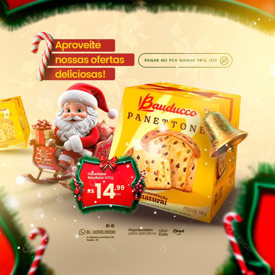 Aproveite Nossas Ofertas Delíciosas Social Media PSD Editável