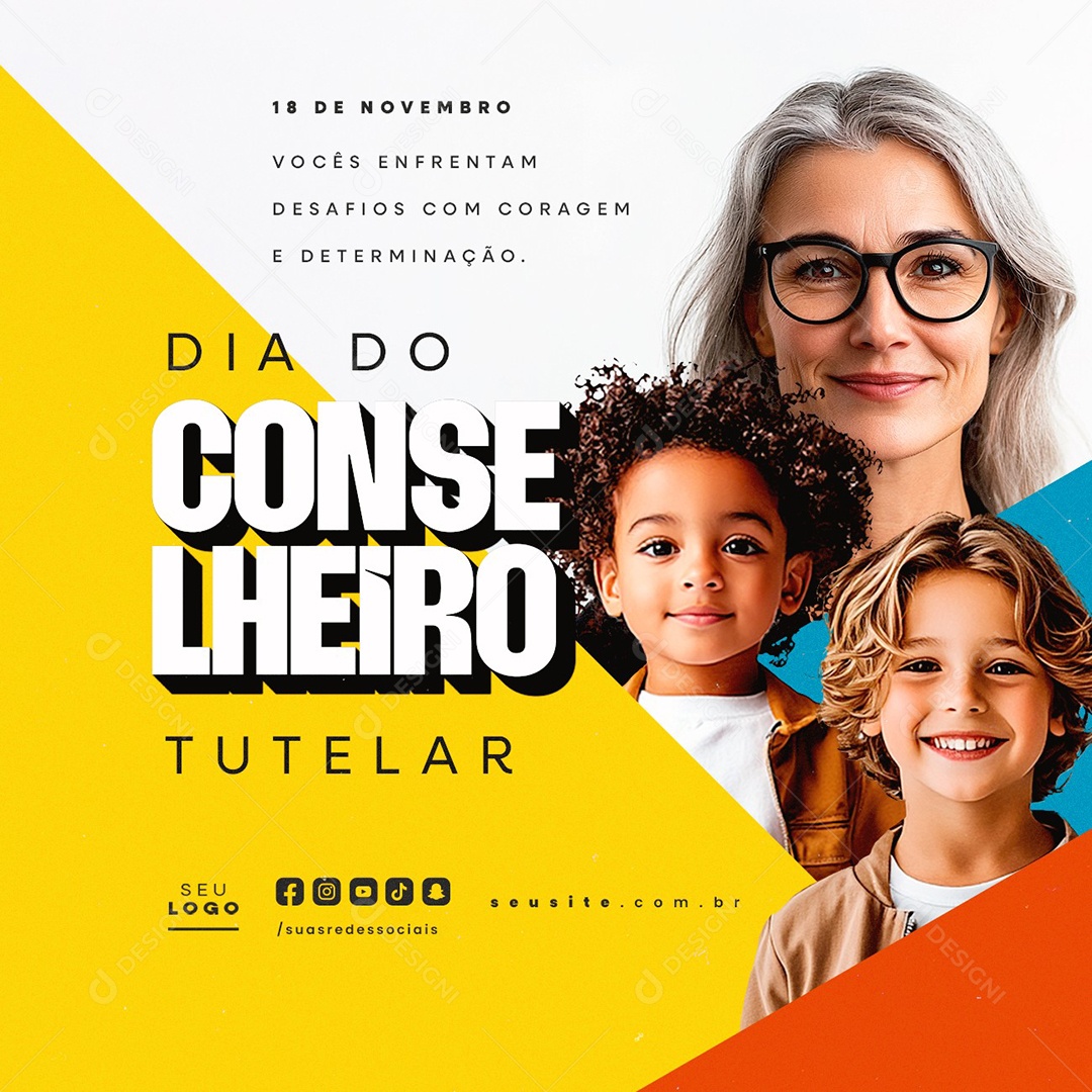 Dia do Conselheiro Tutelar 18 de Novembro Vocês Enfrentam Social Media PSD Editável