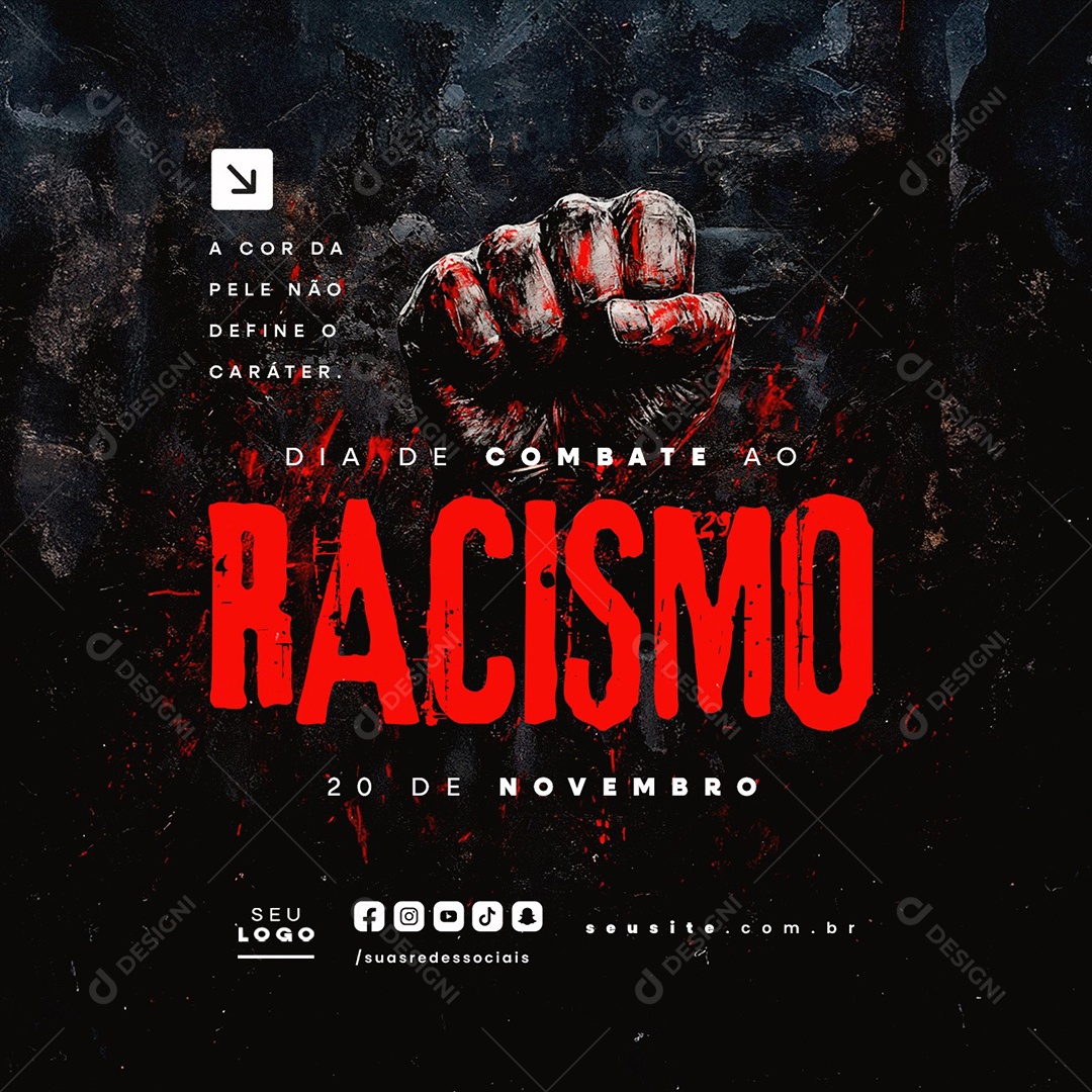 Dia de Combate ao Racismo 20 de Novembro Social Media PSD Editável