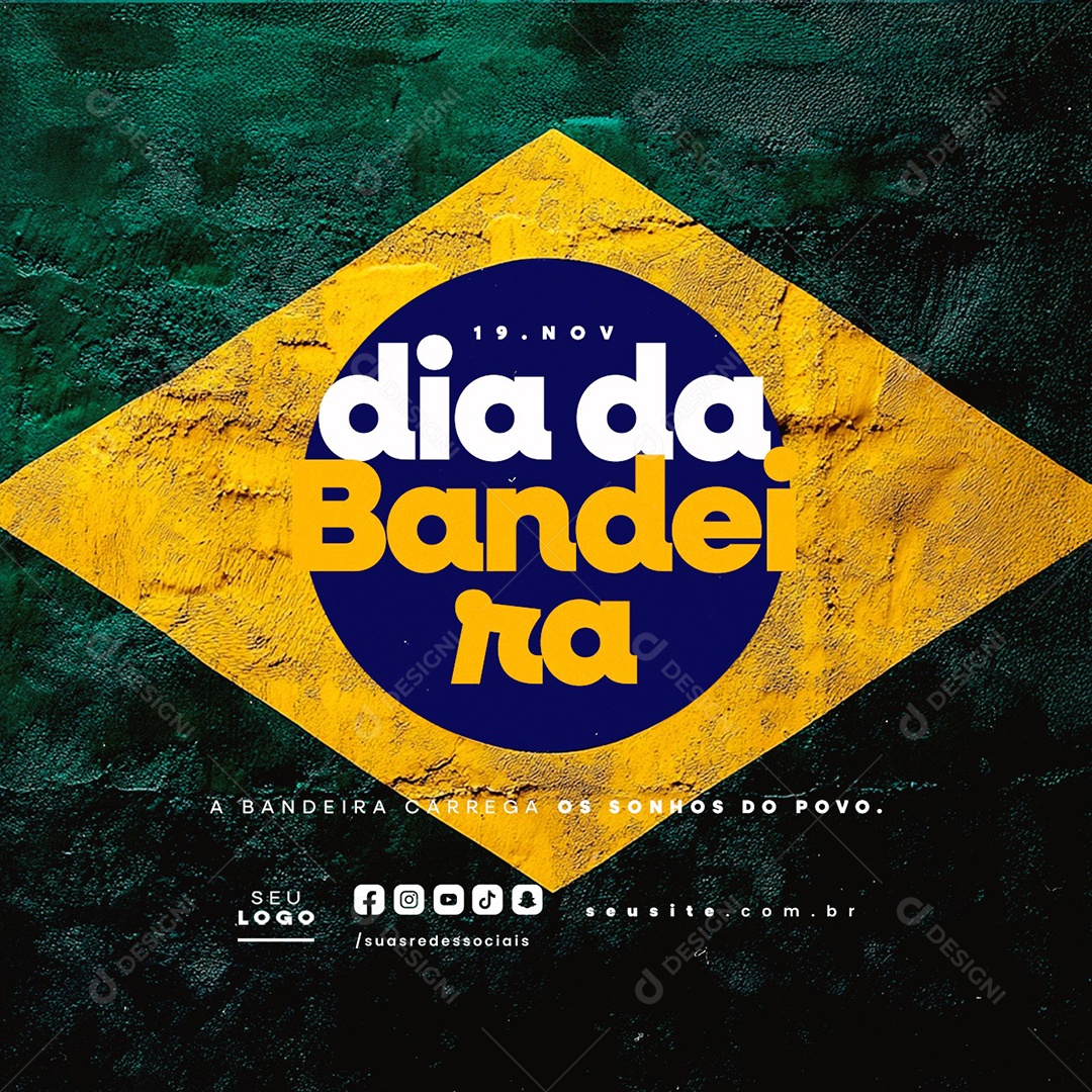 Dia da Bandeira 19 de Novembro Social Media PSD Editável