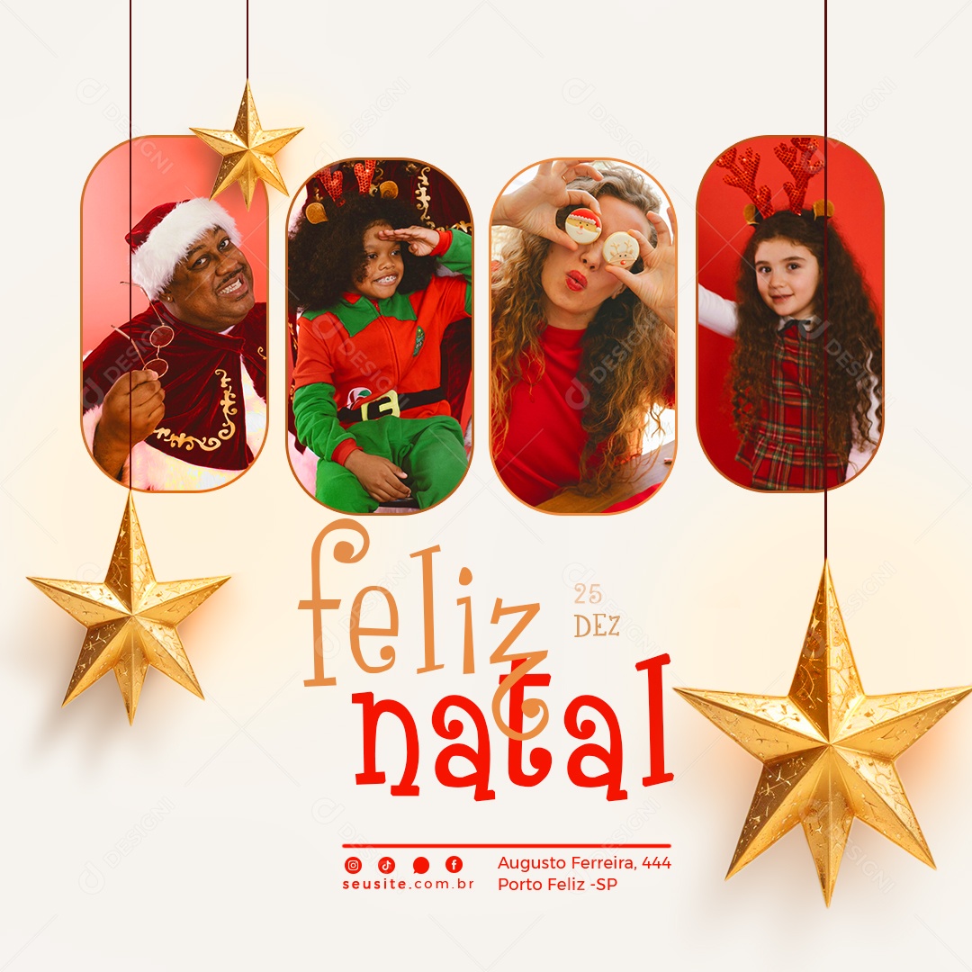 Feliz Natal 25 de Dezembro Boas Festas Social Media PSD Editável