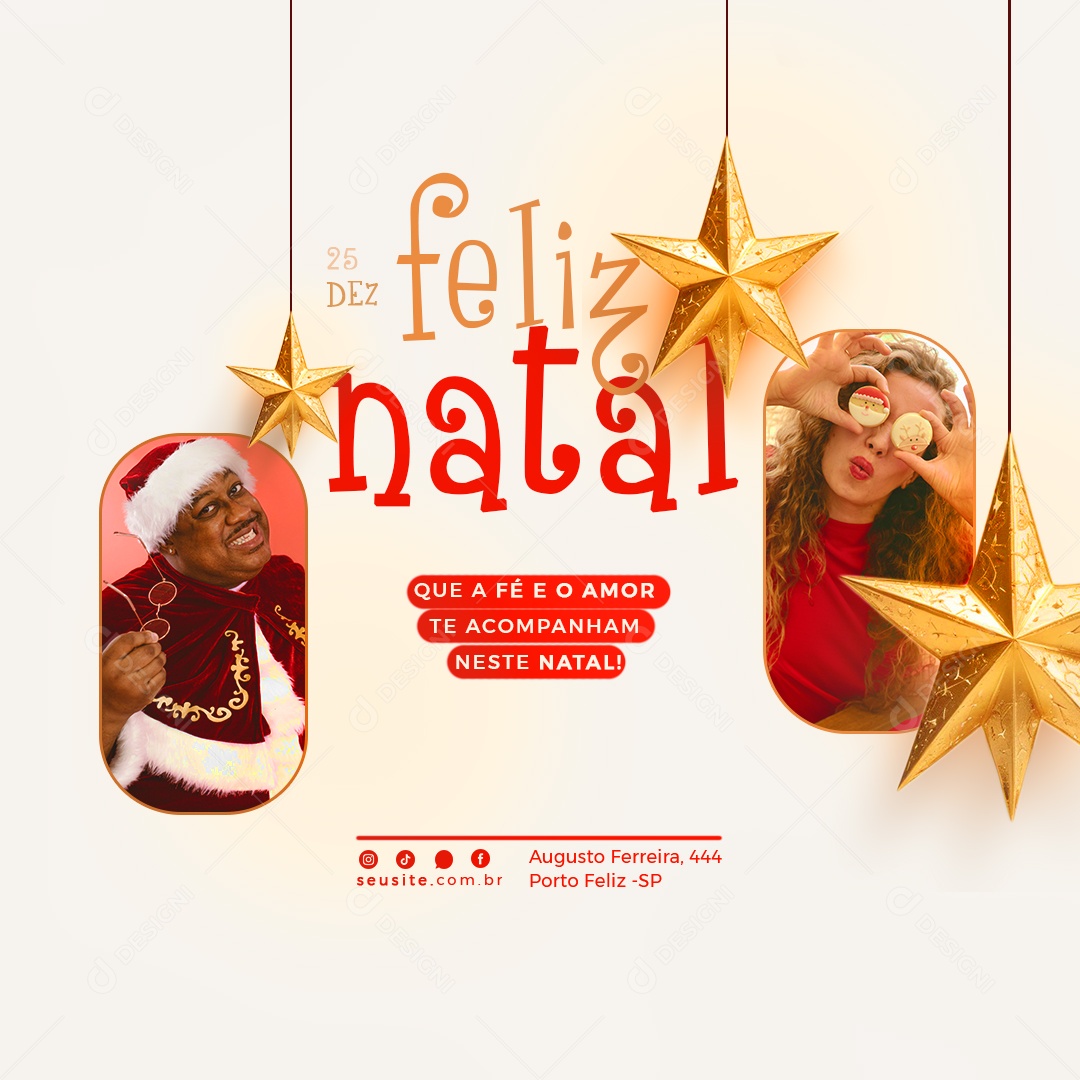 Feliz Natal 25 de Dezembro Boas Festas Social Media PSD Editável