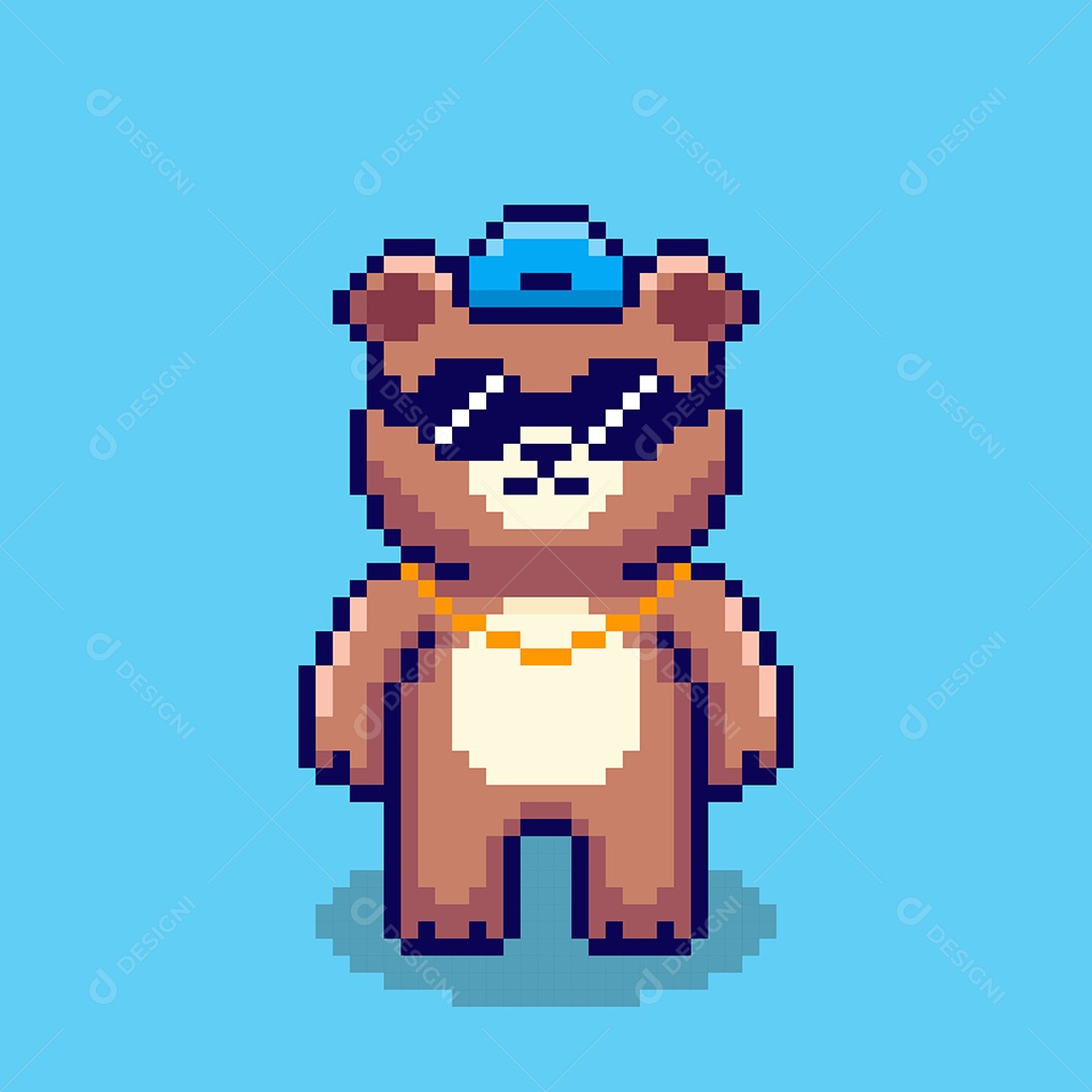 Urso com Boné Vetor EPS