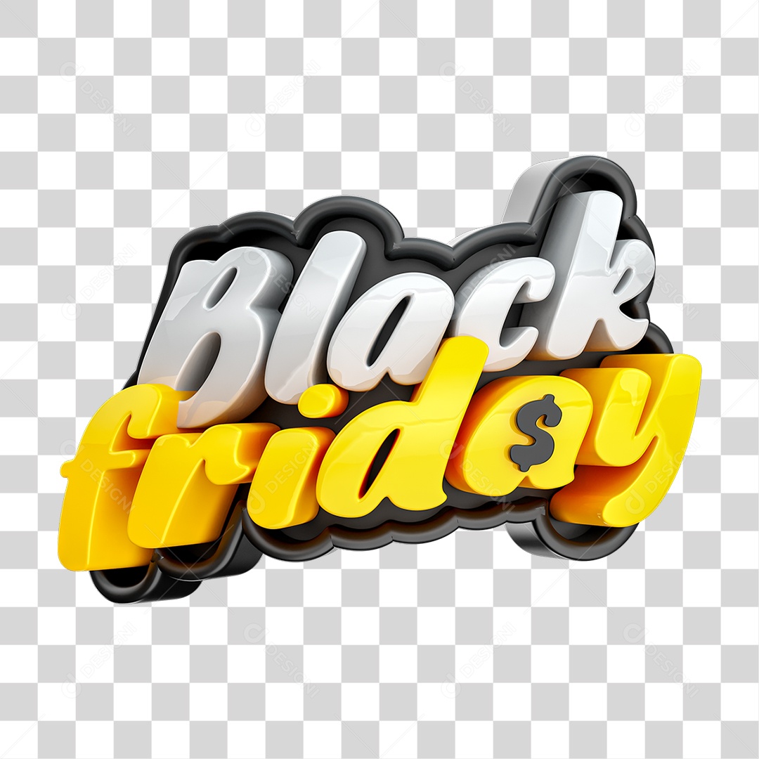 Selo 3D Black Friday PNG Transparente
