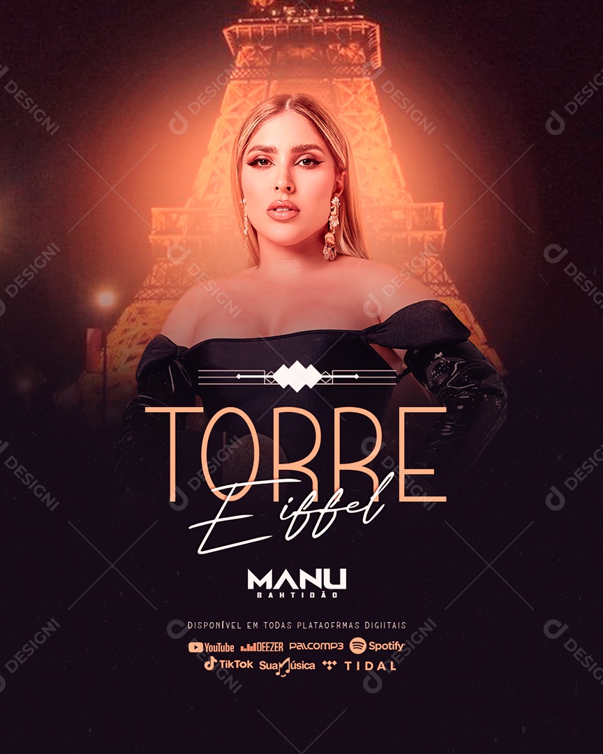 Flyer Eiffel Tower Social Media PSD Editable