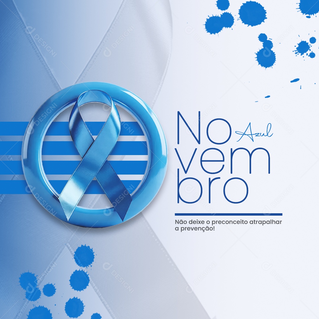 Novembro Azul Mês de Combate ao Câncer de Próstata Social Media PSD Editável