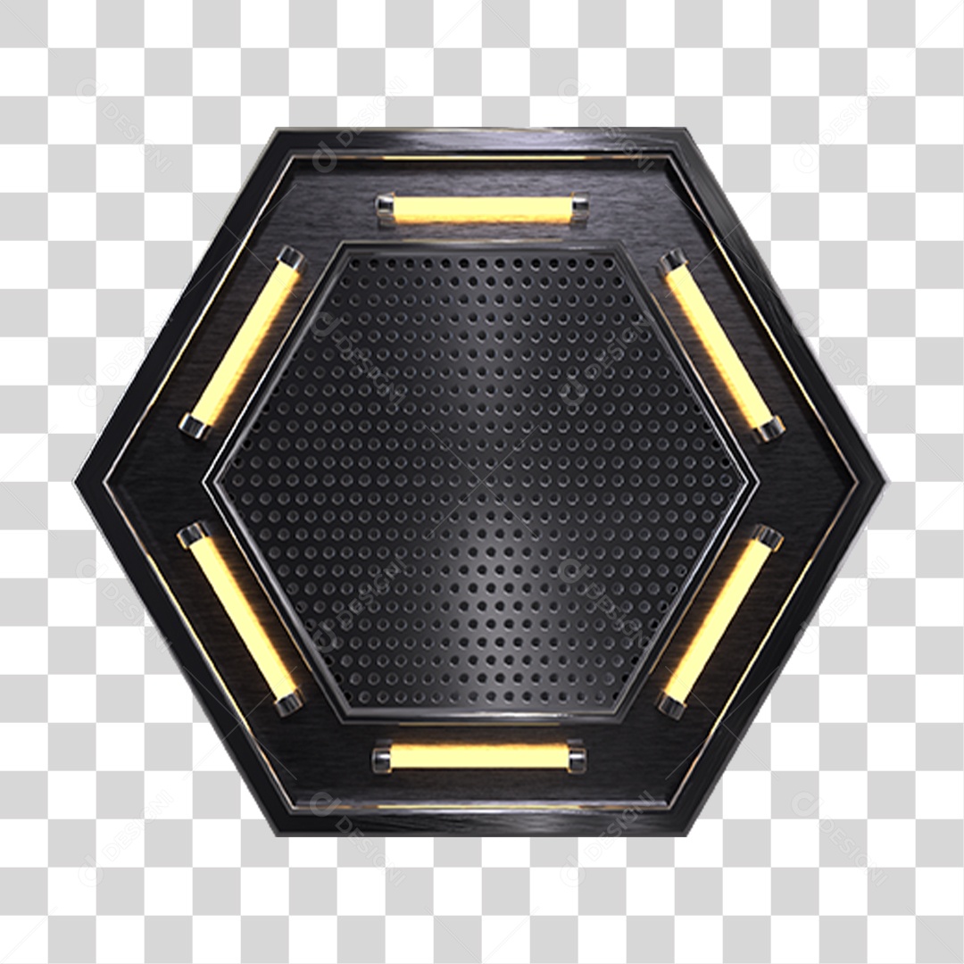 Painel Preto Metal com Neon PNG Transparente