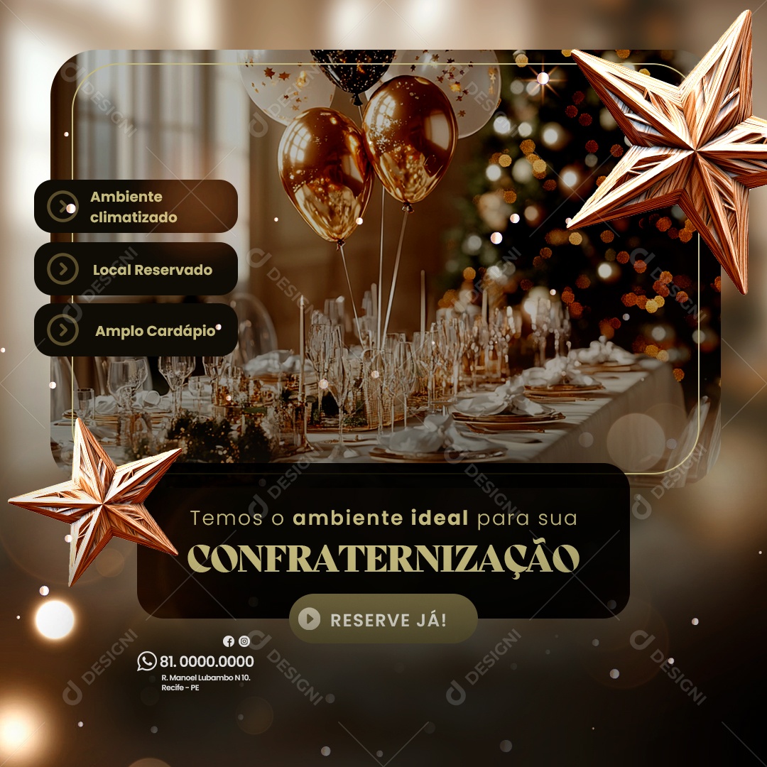Local de Evento de Confraternização Social Media PSD Editável