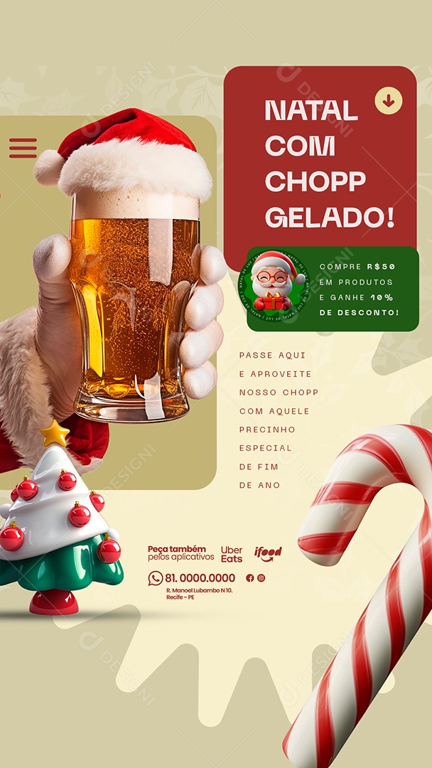 Story Ofertas de Natal de Promoção de Cerveja Social Media PSD Editável