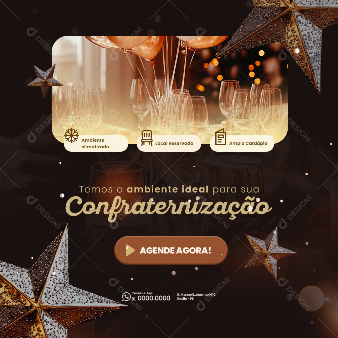 Local de Evento de Confraternização Social Media PSD Editável