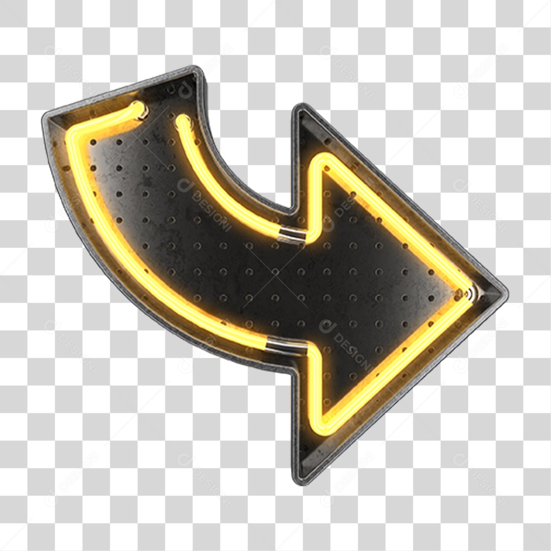 Seta Neon Amarela PNG Transparente