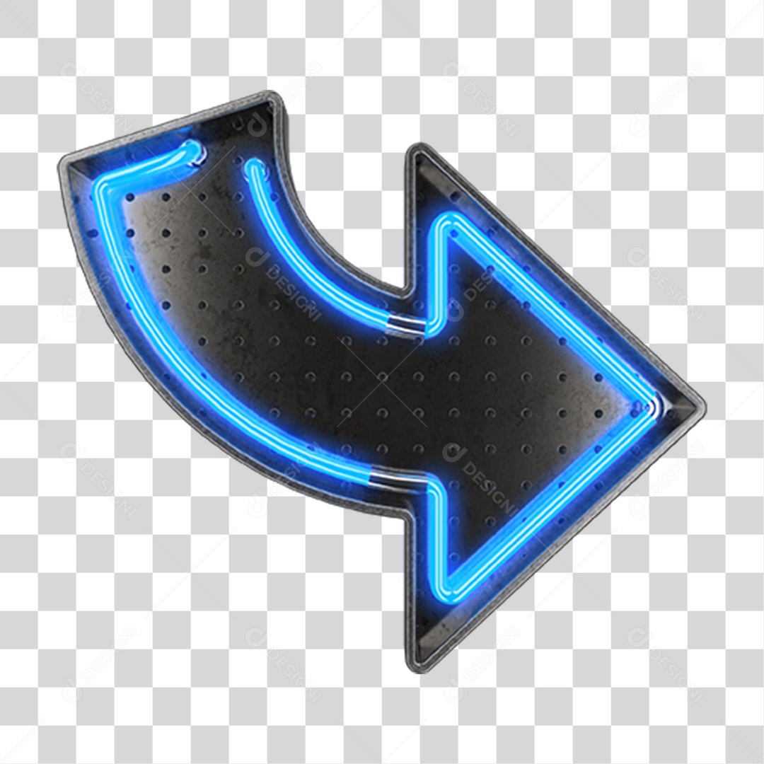 Seta Neon Azul PNG Transparente