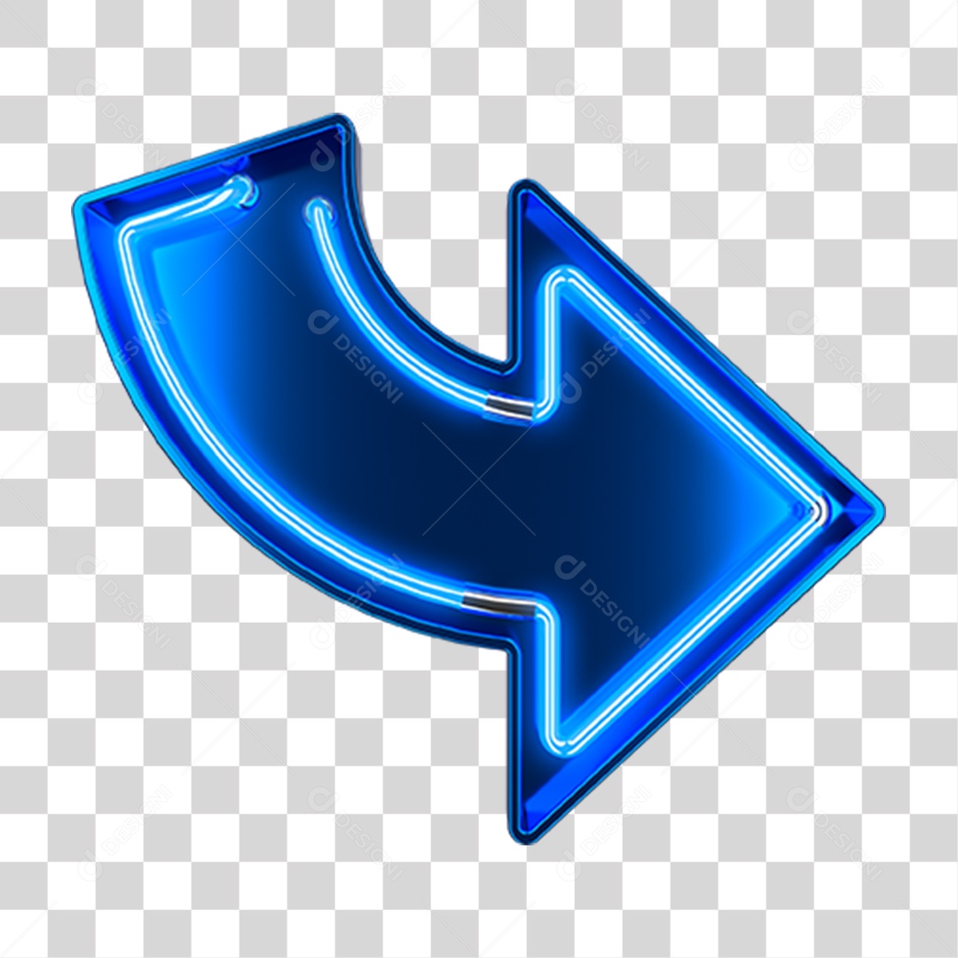 Seta Neon Azul PNG Transparente