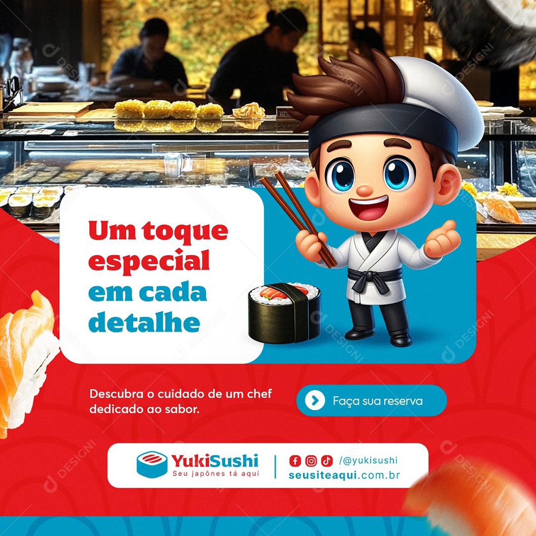 Comida Japonesa Sushi Um Toque Especial Social Media PSD Editável