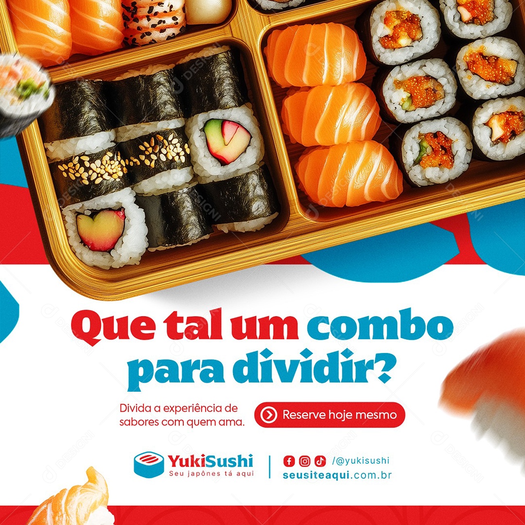 Comida Japonesa Sushi Que Tal Um Combo Social Media PSD Editável