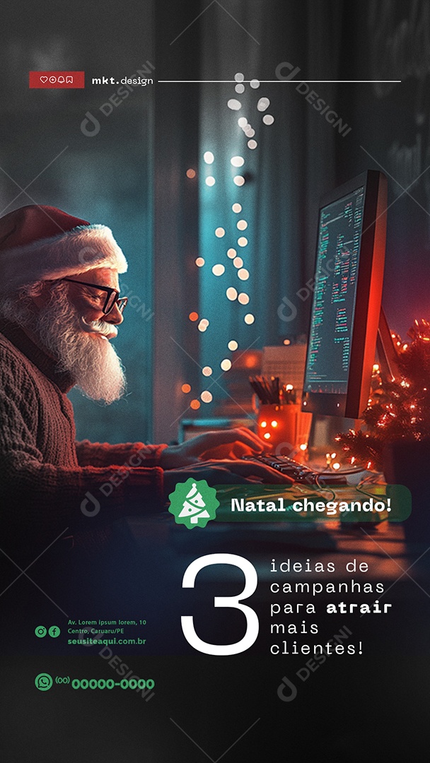Story Marketing Digital Natal Chegando Social Media PSD Editável