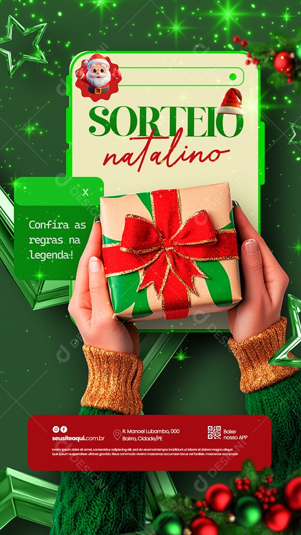 Story Sorteio de Natal Social Media PSD Editável