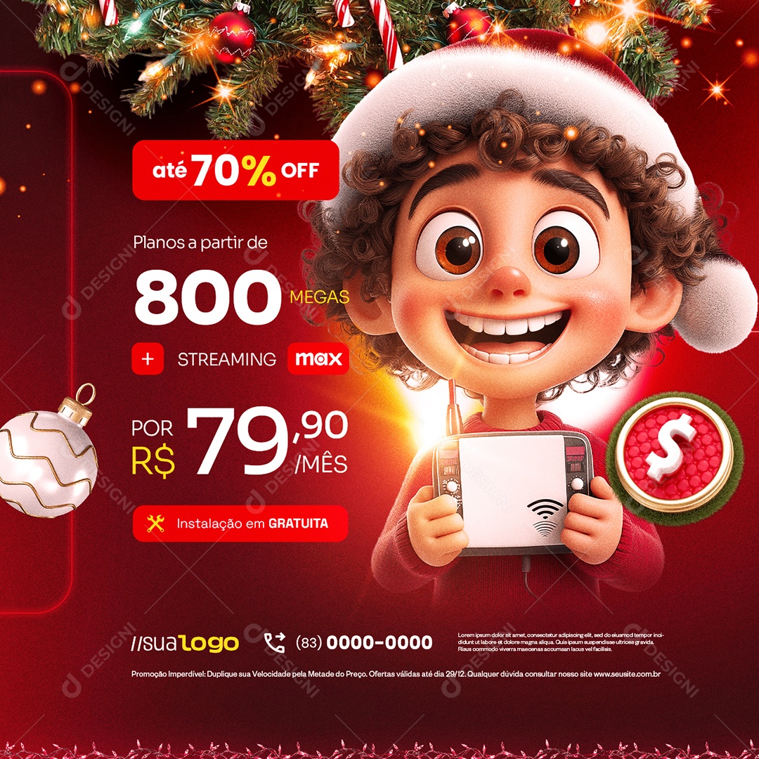 Provedor de Internet Até 70% OFF Social Media PSD Editável