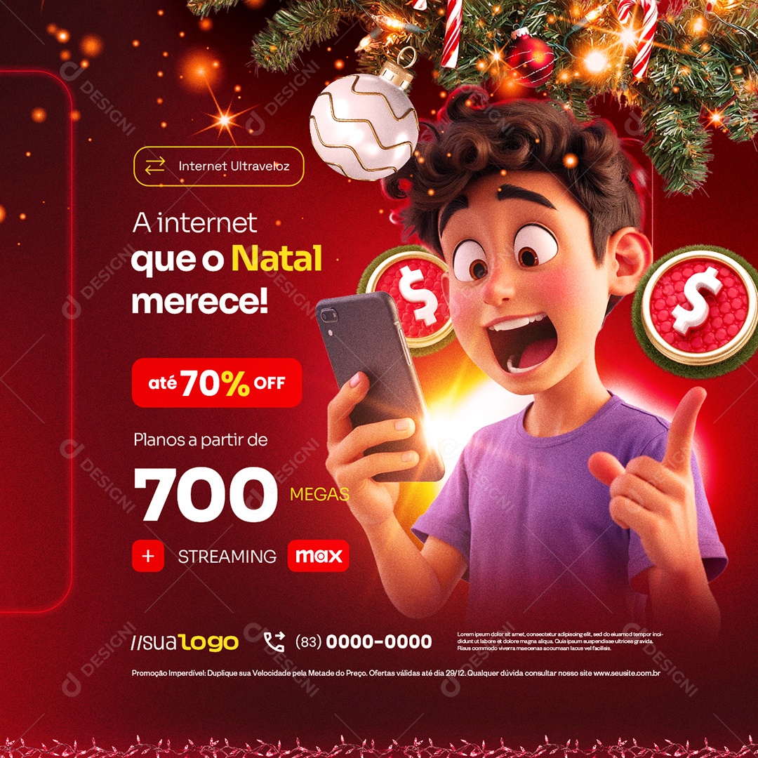 Provedor de Internet Natal Social Media PSD Editável