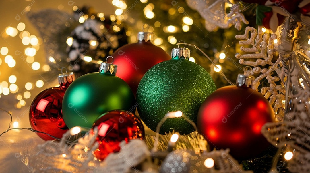 Lindos enfeites natalinos com luzes