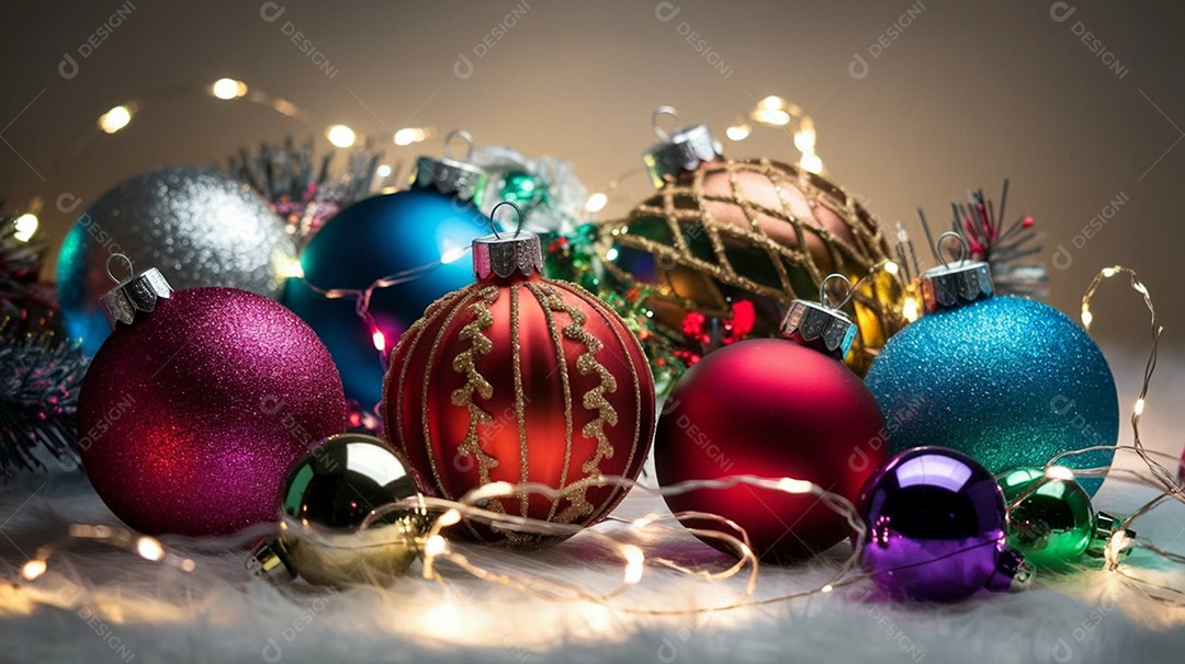 Enfeites de bolas para decoração natalina