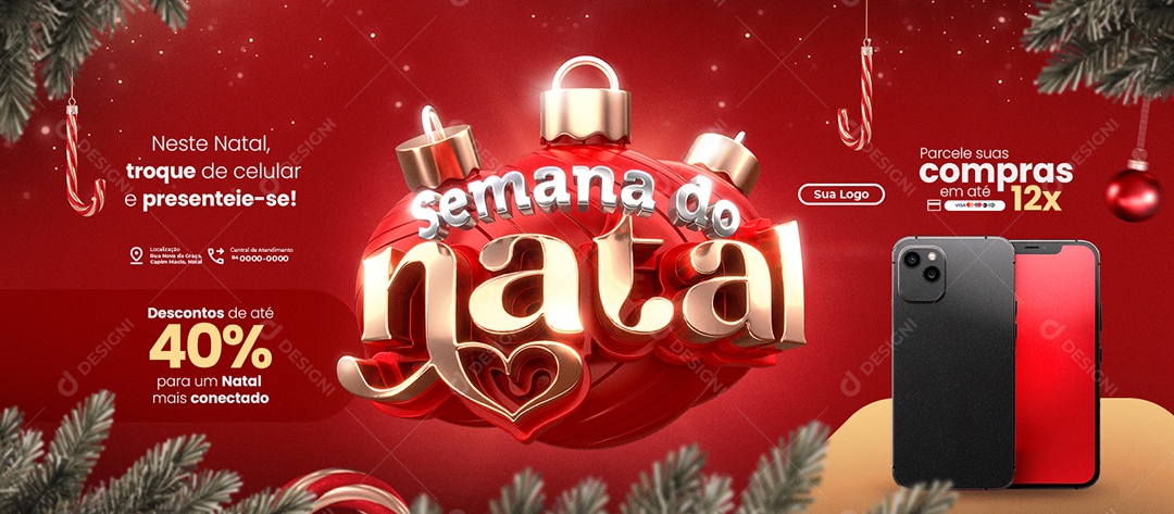 Banner Natalino Semana do Natal Social Media PSD Editável