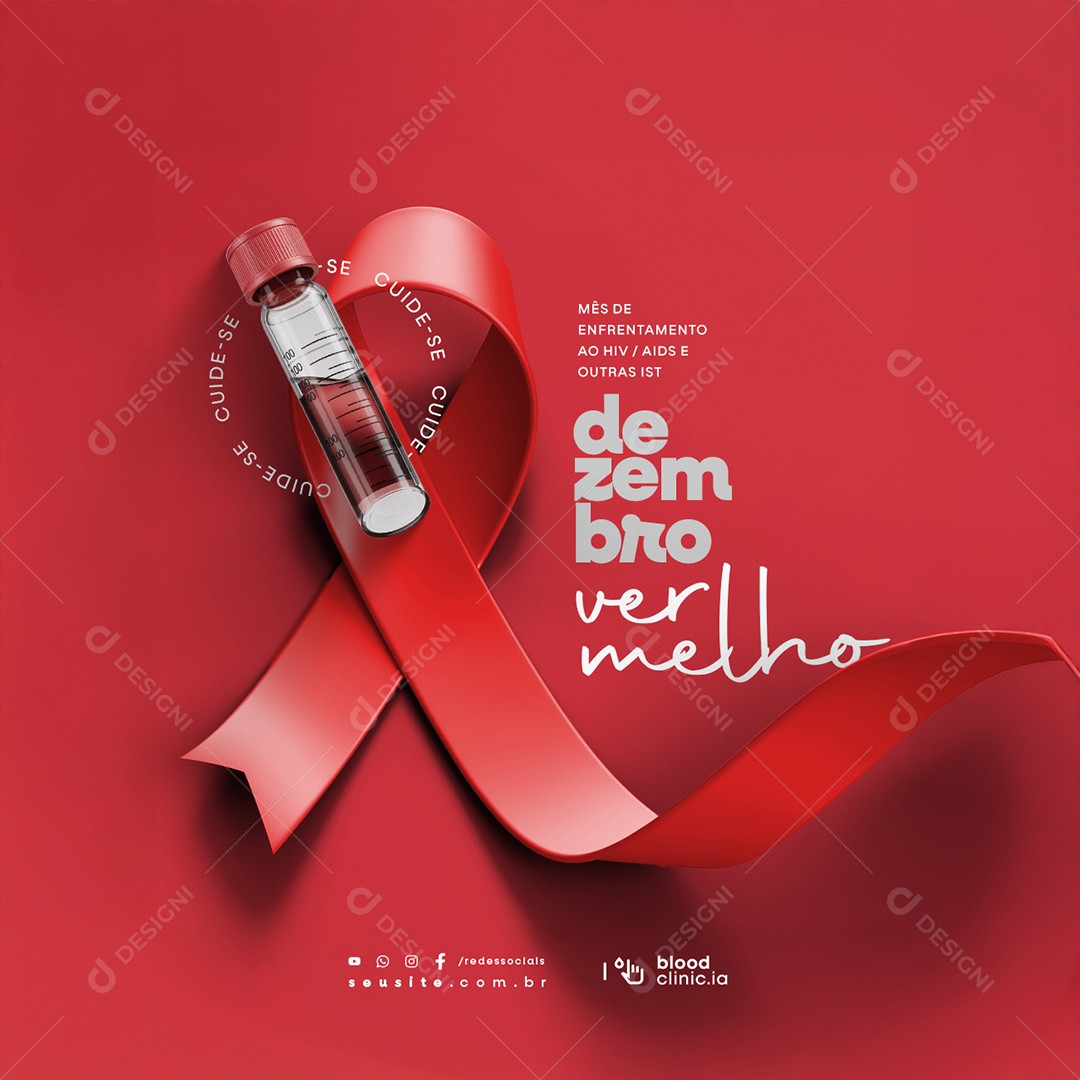 Dezembro Vermelho A Prevenção Salva Social Media PSD Editável