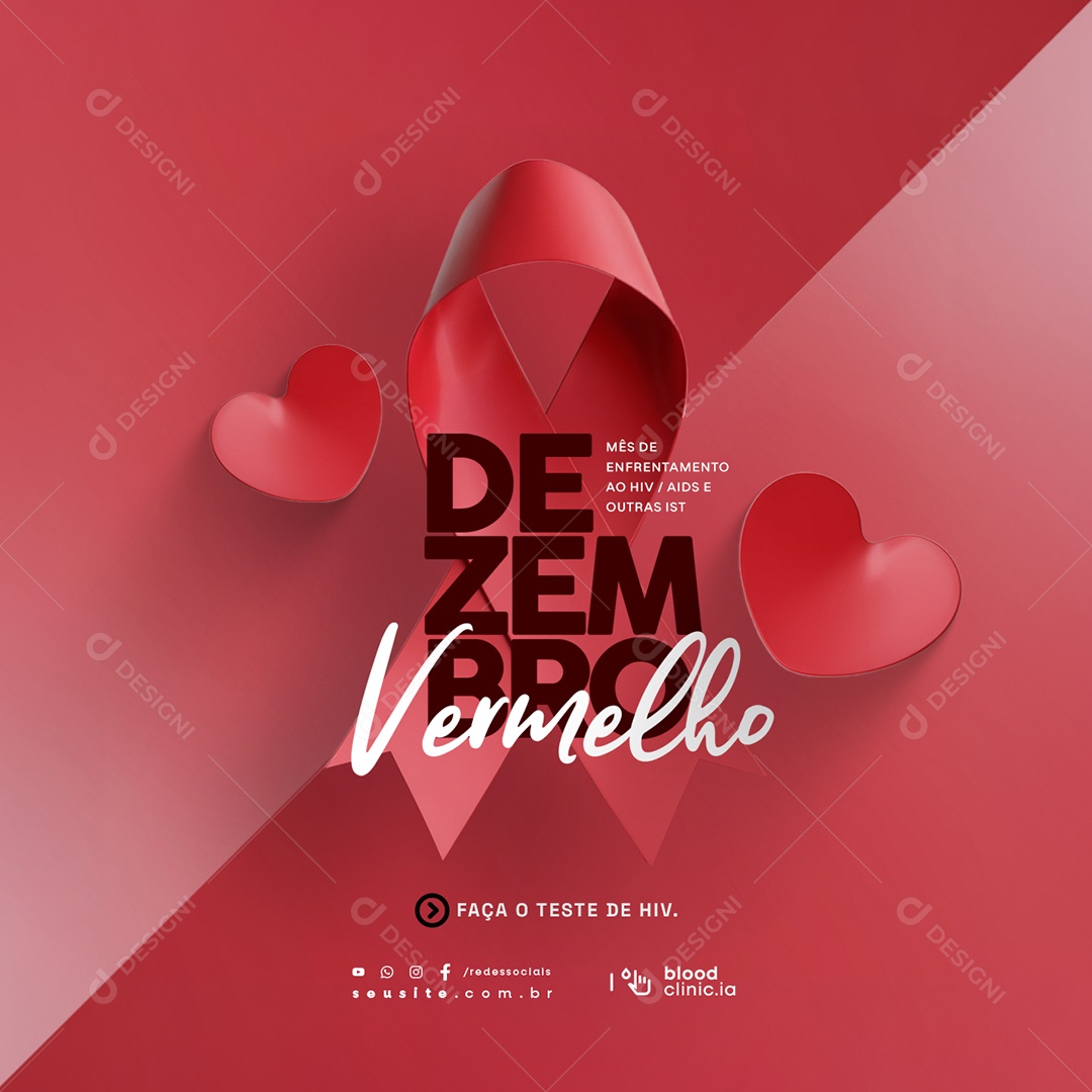 Dezembro Campanha Vermelho Social Media PSD Editável