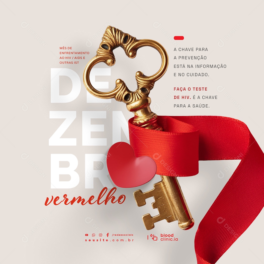 Dezembro Vermelho A Chave Para Vencer Social Media PSD Editável