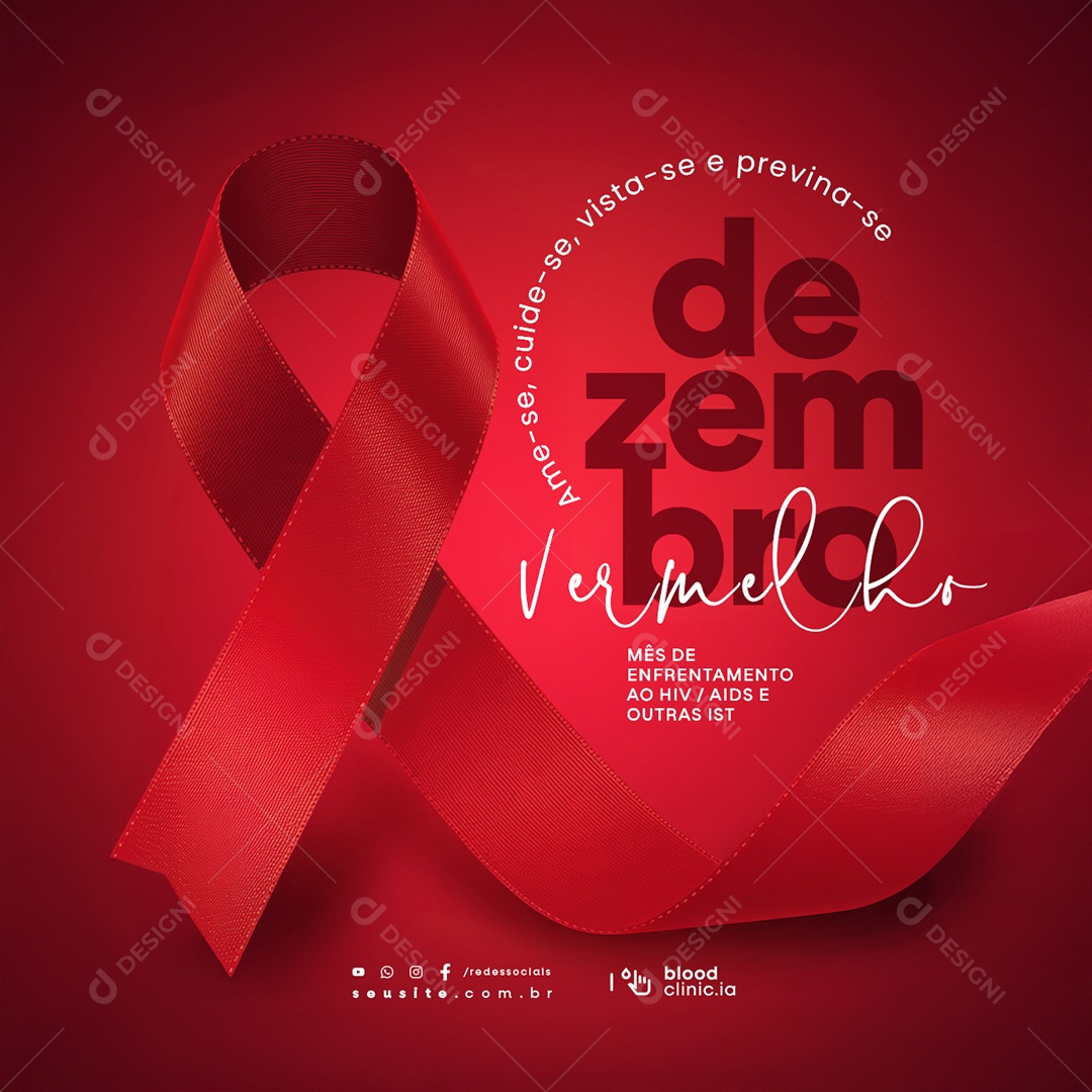 Dezembro Vermelho A Prevenção Salva Social Media PSD Editável