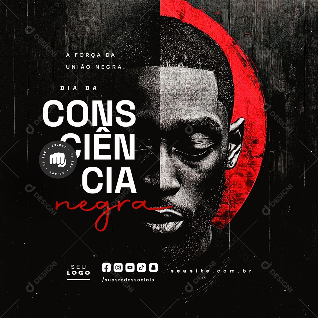 Dia da Consciência Negra 20 de Novembro Social Media PSD Editável