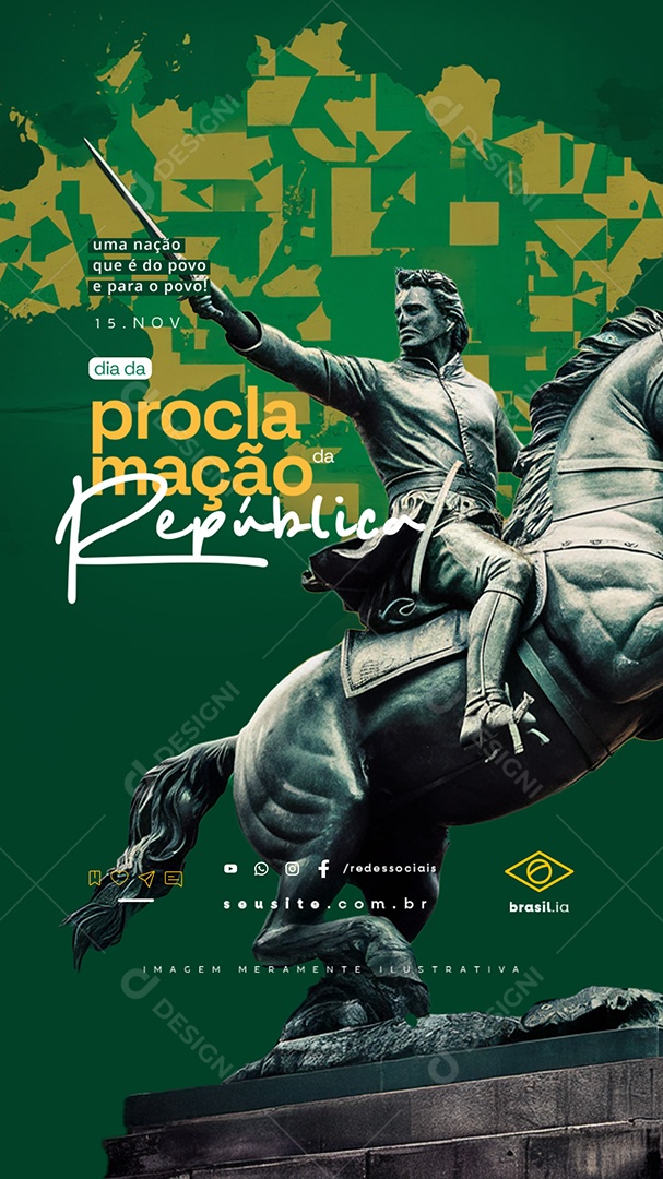 Story Dia da Proclamação da República 15 De Novembro Social Media PSD Editável