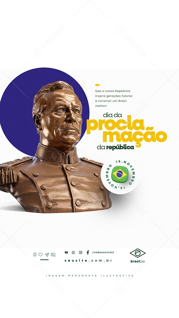 Story Dia da Proclamação da República 15 De Novembro Social Media PSD Editável