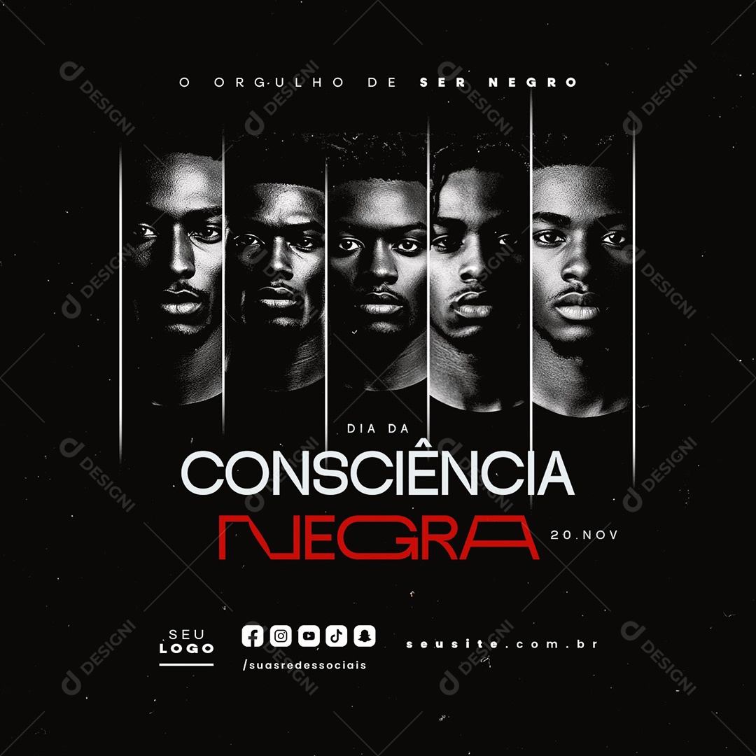 Social Media Dia da Consciência Negra 20 de Novembro  PSD Editável
