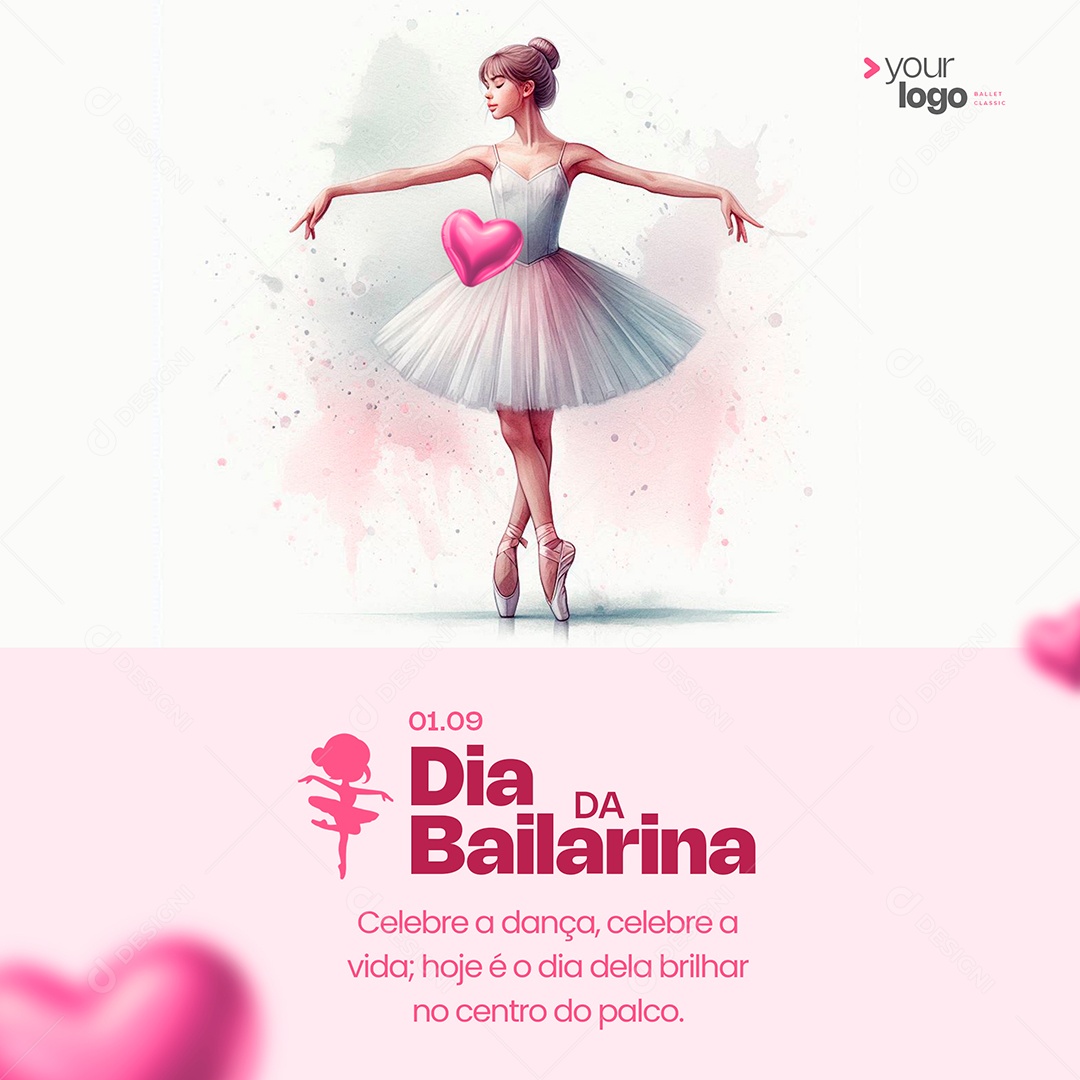 Social Media Dia Da Bailarina 01 De Setembro Um Corpo em Movimento PSD Editável