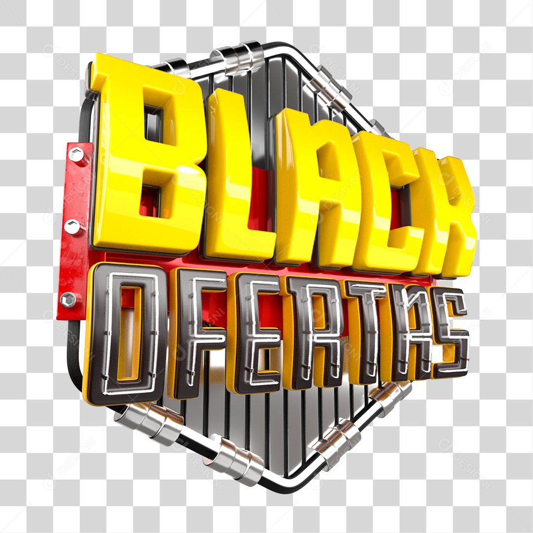 Selo 3D Black Ofertas PNG Transparente