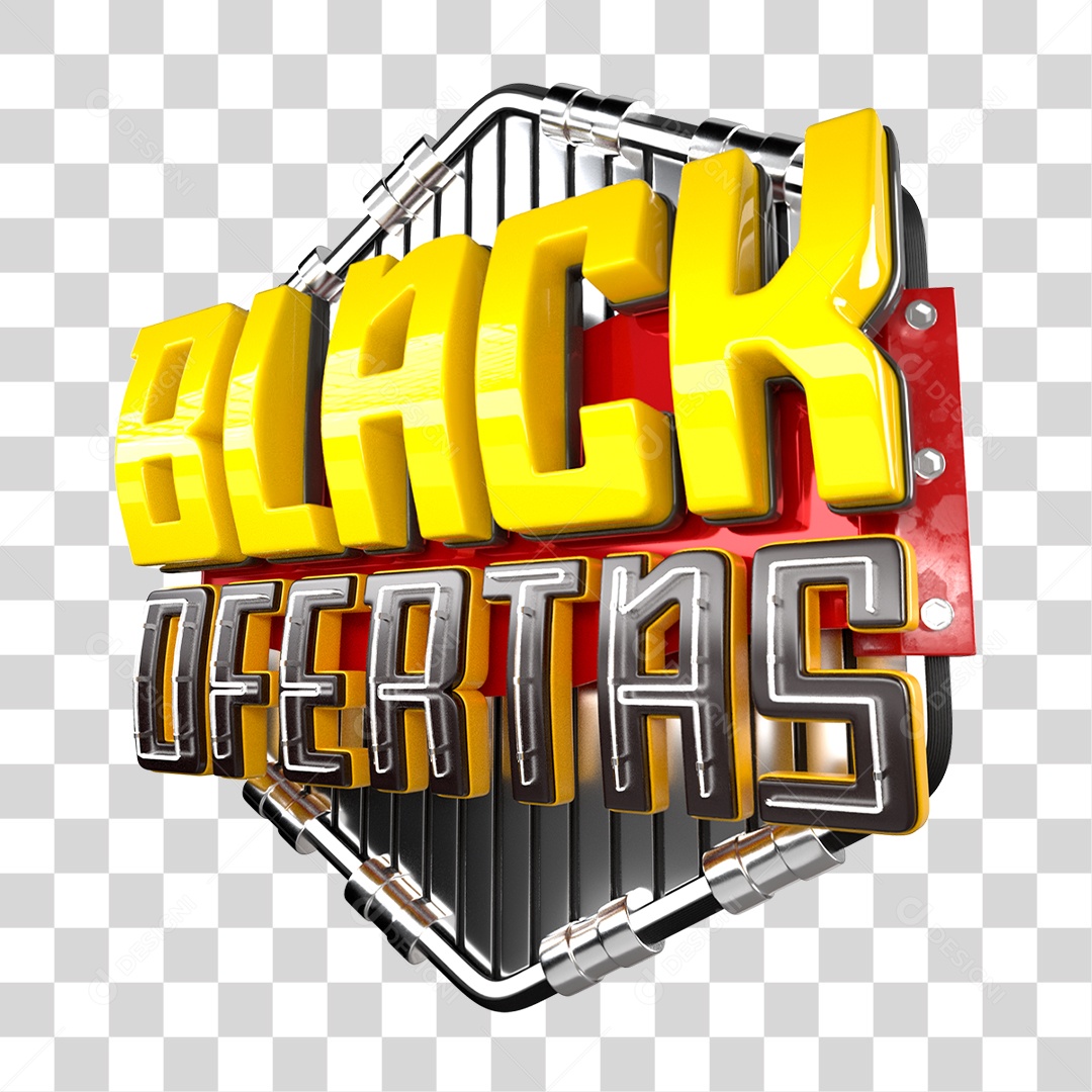 Selo 3D Black Ofertas PNG Transparente