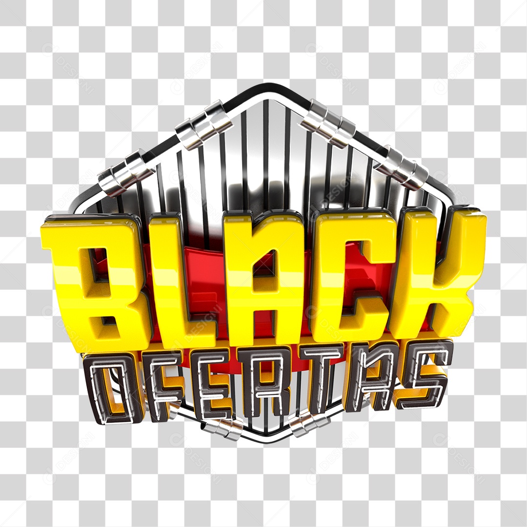 Selo 3D Black Ofertas PNG Transparente