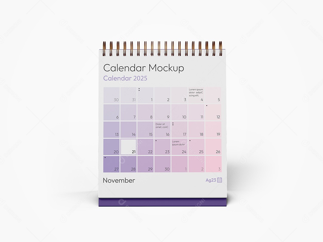 Calendário de Mesa Mockup PSD Editável
