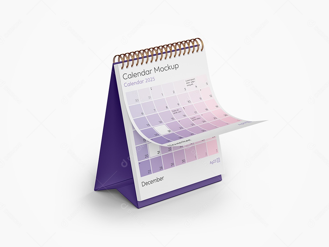 Calendário de Mesa Mockup PSD Editável