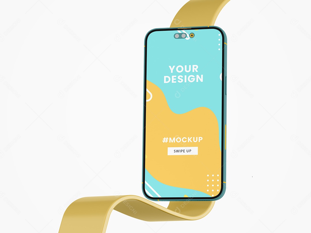 Celular com Fita Mockup PSD Editável