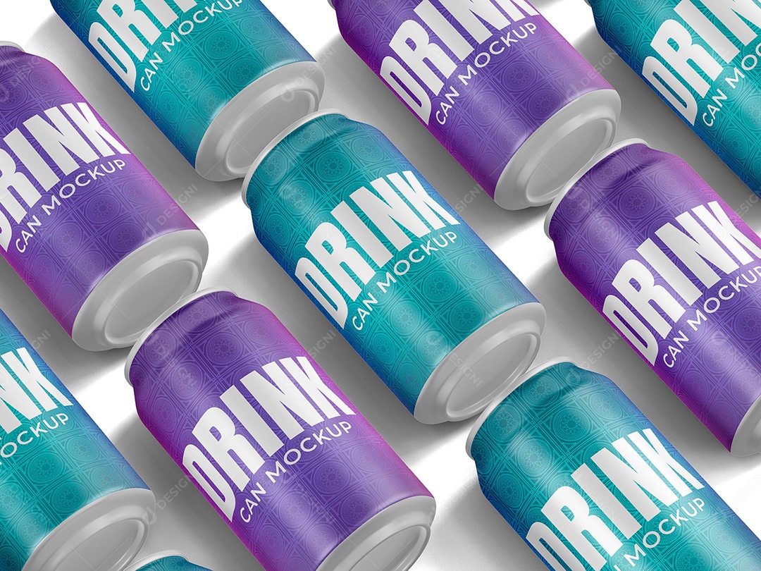 Lata de Bebida Mockup PSD Editável