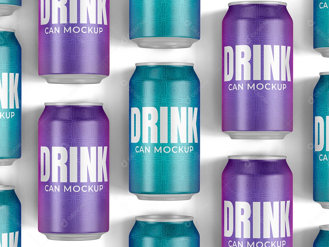 Lata de Bebida Mockup PSD Editável