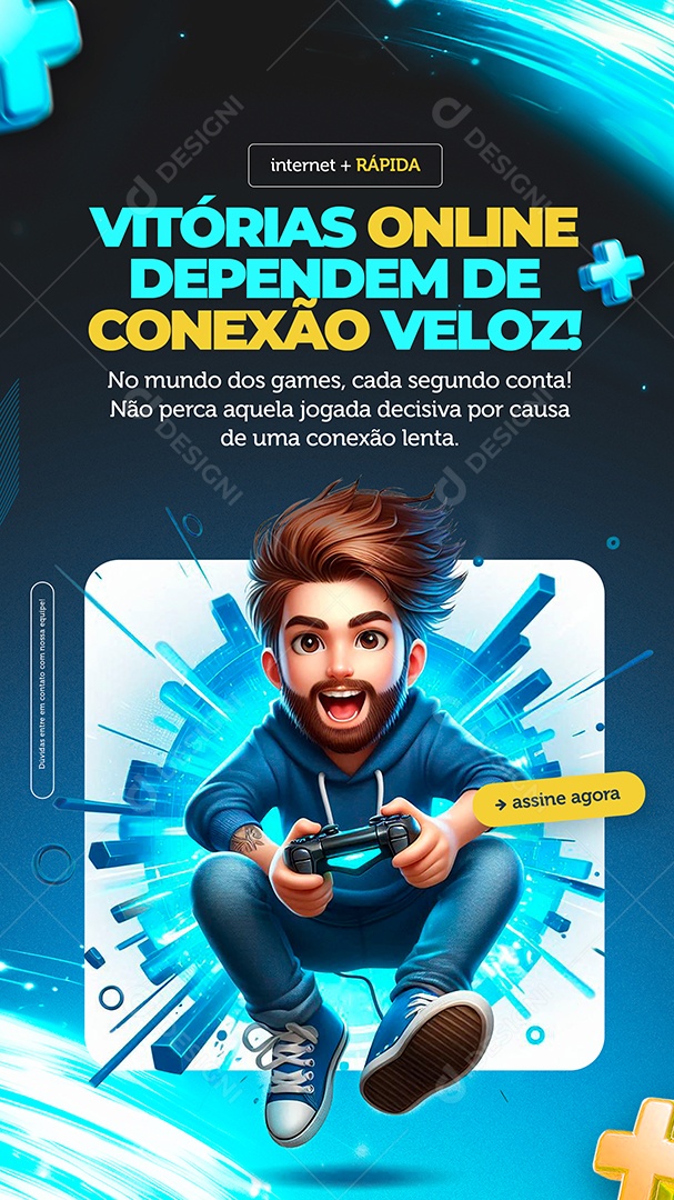 Story Plano de Internet Vitórias Online Depende de Conexão Veloz Social Media PSD Editável
