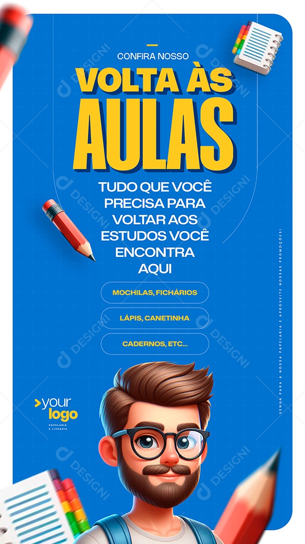 Story Volta Ás Aulas Social Media PSD Editável