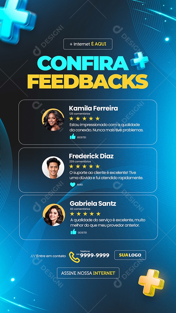 Story Confira Mais Feedbacks Social Media PSD Editável