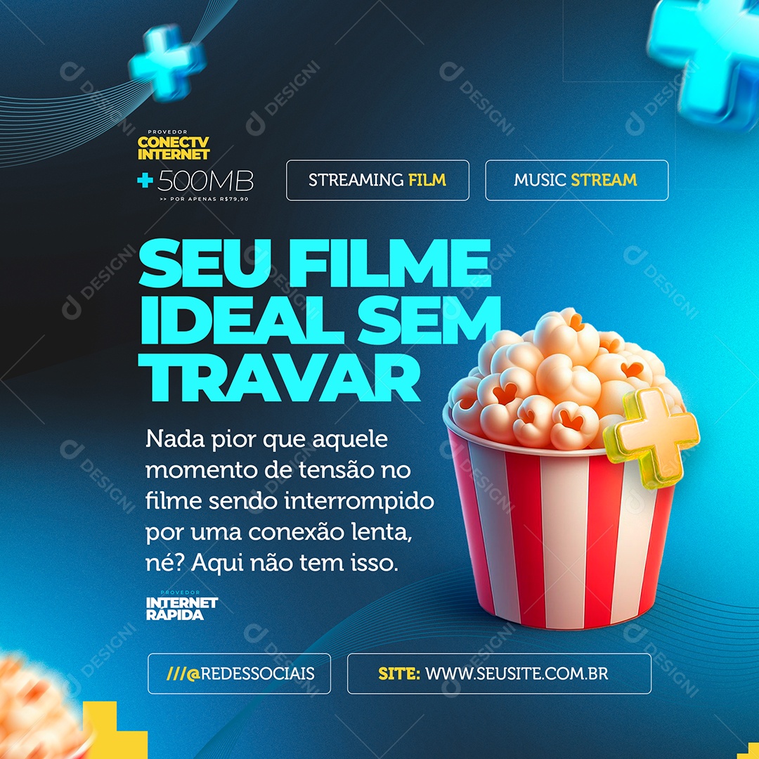 Plano de Internet Com Muitos Megas Social Media PSD Editáve