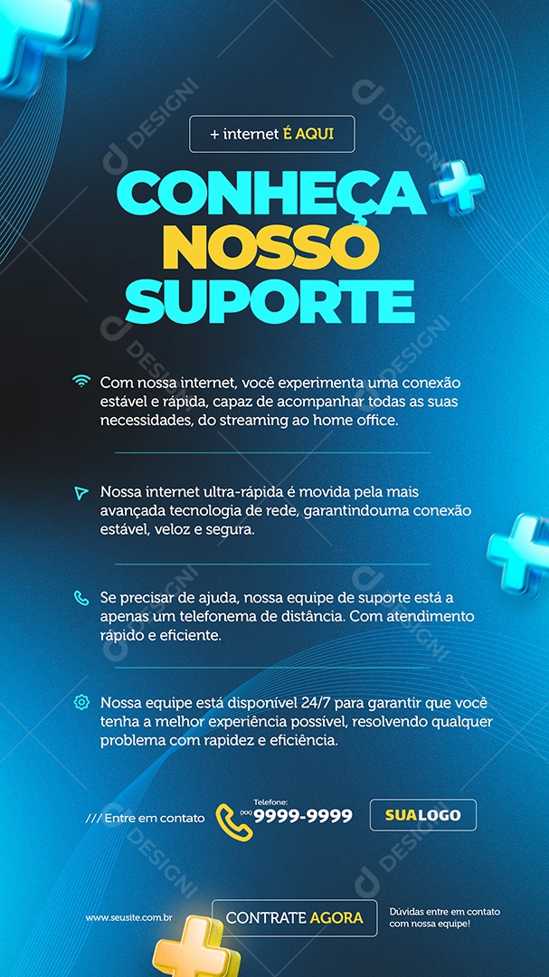 Story Plano de Internet Conheça Nosso Suporte Social Media PSD Editável