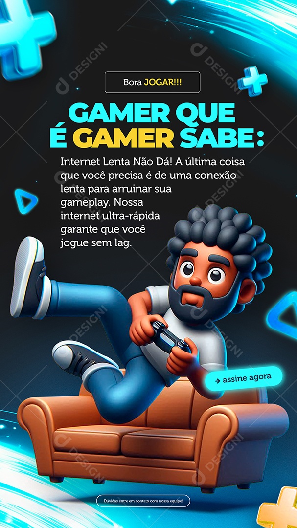 Story Plano de Internet Gamer Que é Gamer Sabe Social Media PSD Editável